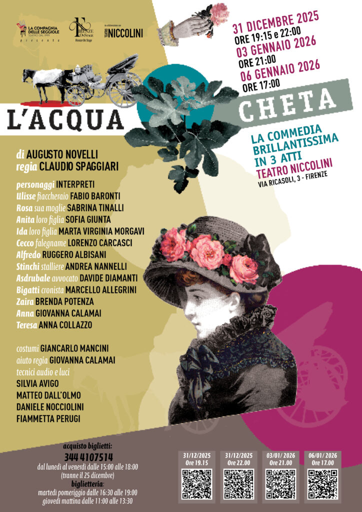 Locandina ufficiale de L’Acqua Cheta – Capodanno 2025 al Teatro Niccolini
