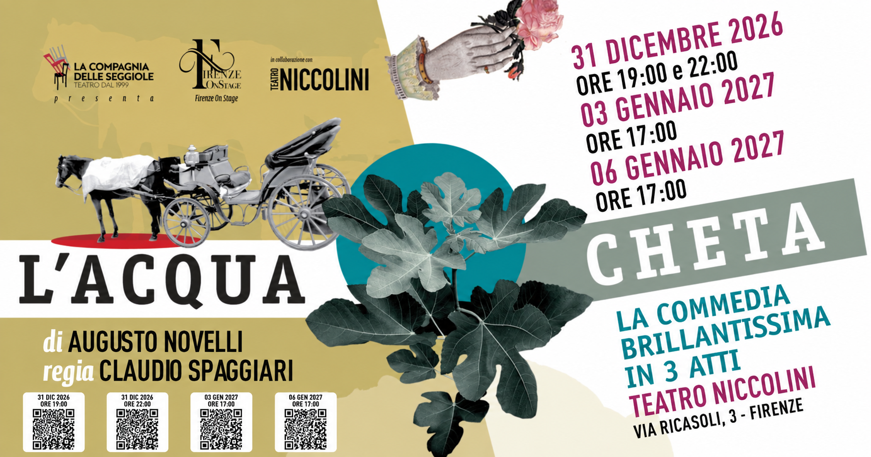 L’Acqua Cheta 2026-2027 al Teatro Niccolini – Compagnia delle Seggiole